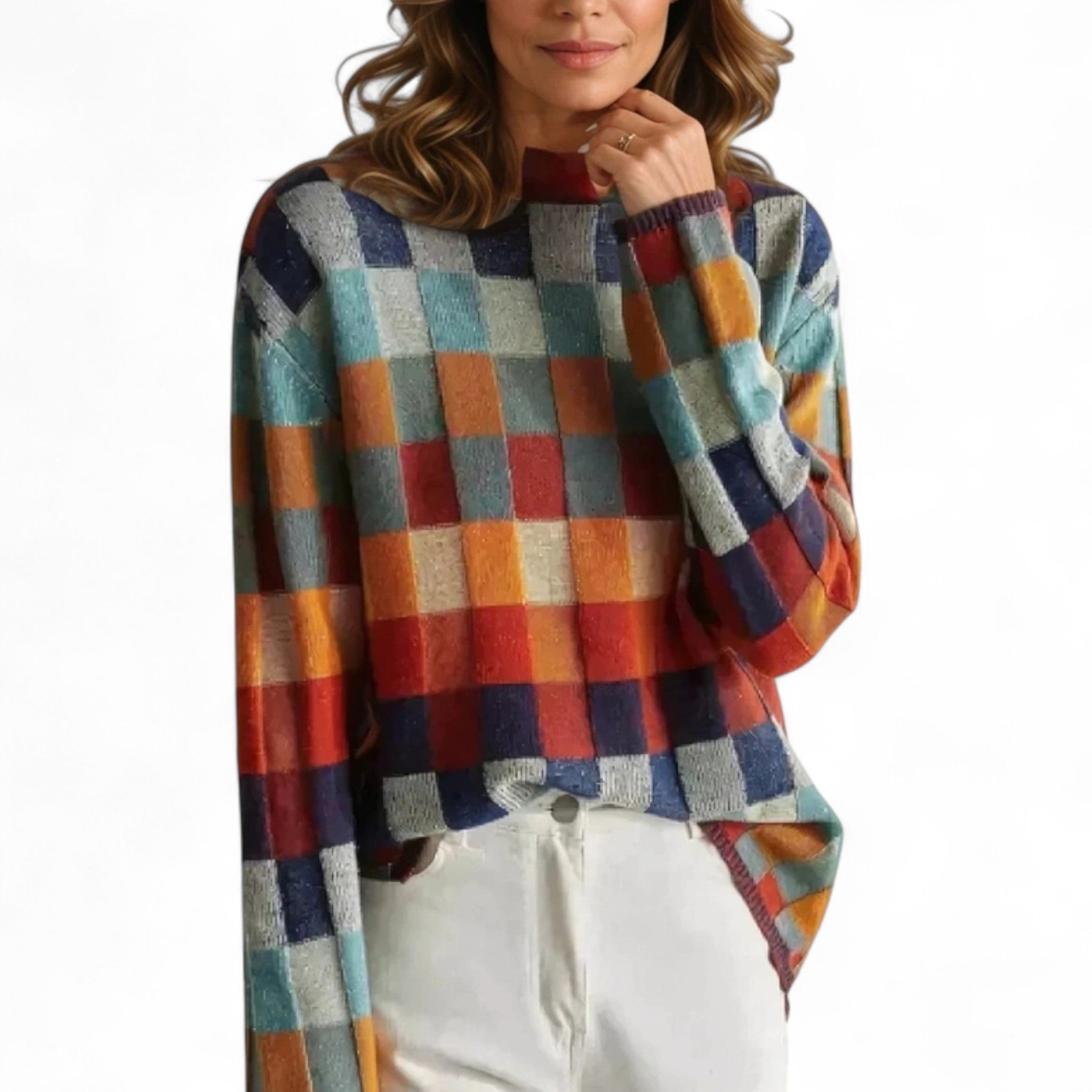 Aurora Patchwork Turtleneck