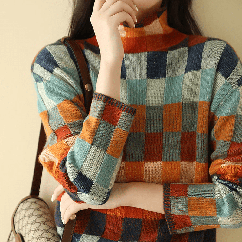 Aurora Patchwork Turtleneck