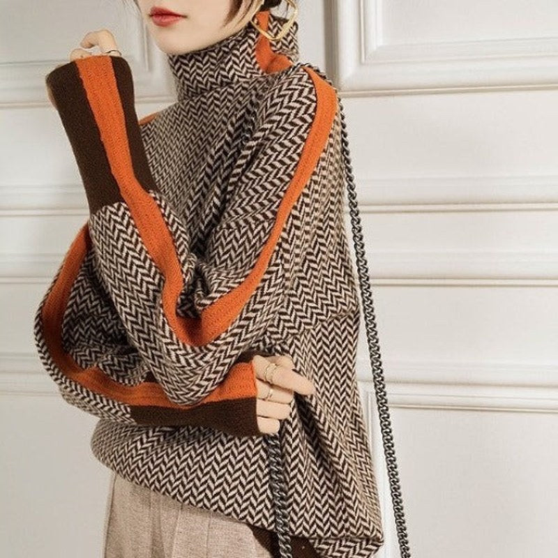 Elara Marbled Turtleneck